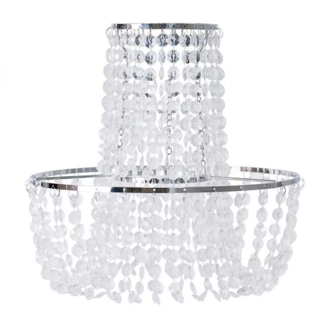 ValueLights Tegan Silver Jewel Droplet Pendant Shade Silver