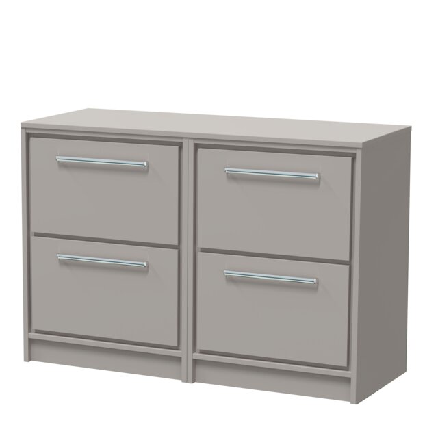 Balterley Framed Design Floor Standing 4 Drawer Vanity with Worktop Grey Pebble Grey 818 x 605 x 460mm