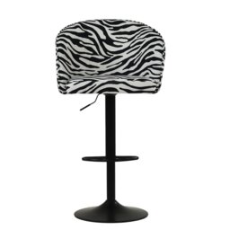 Lakeland Furniture Franklin Zebra Fabric Black Gas Lift Base Bar Stool