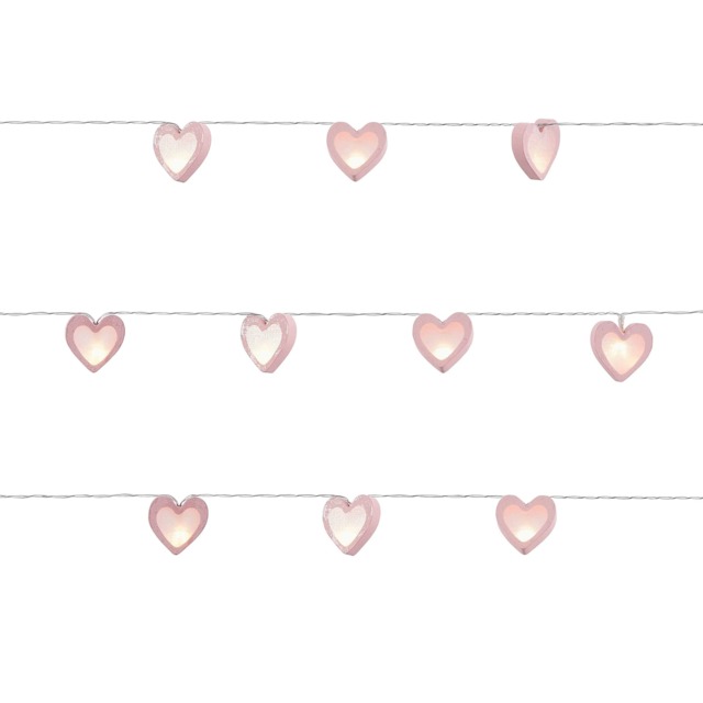BHS Glow Kid's LED Love Heart String Lights, Pink