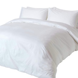 Homescapes White Organic Cotton Duvet Cover Set - 400 Thread Count - Single White Single