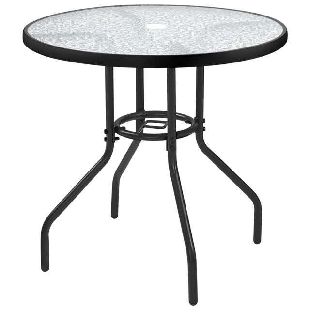 Yaheetech 69.5 cm Outdoor Coffee Table-Black Black Black 69.5 cm Dia. x 73 cm H 1