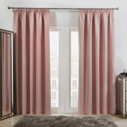 "Dreamscene Soft Thermal Insulated Blackout Eyelet Curtains, 46X72"" - Blush Pink"