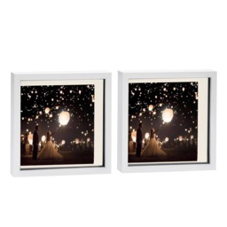 "Nicola Spring 10 x 10"" Photo Frames - White/Ivory Mount - 3D Picture Frame Box Portrait Display Case (53 x 53cm) Set of 2"
