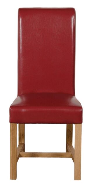 Washington Leather Dining Chairs for Dining Room or Kitchen Red Red