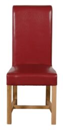 Washington Leather Dining Chairs for Dining Room or Kitchen Red Red