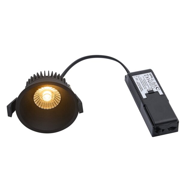 Nordlux Albric Indoor Downlight Black Aluminium Intergrated LED Bathroom Safe - Mains Powered, IP44 Black Black