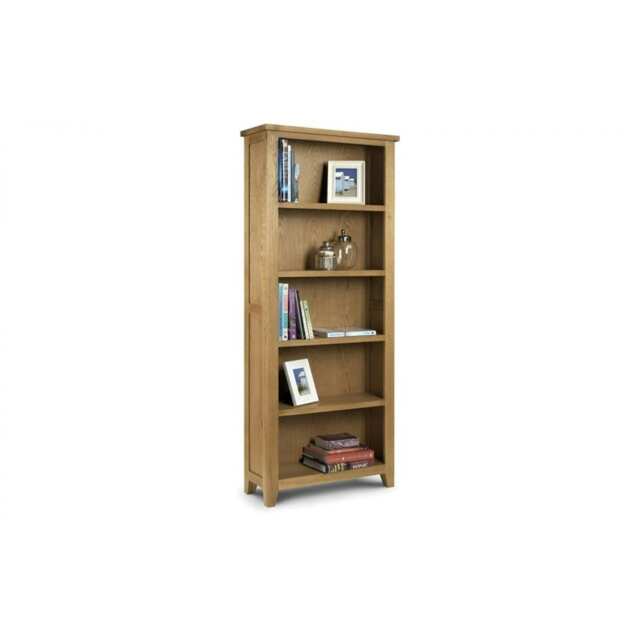 Classic Waxed Oak Tall Bookcase Brown Brown