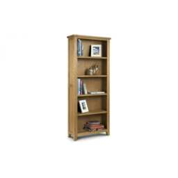 Classic Waxed Oak Tall Bookcase Brown Brown