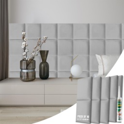 Velvet Padded Wall Panels with Adhesive - 3D Upholstered Wall Mounted Headboards for for Beds, Kids Room, Hallways