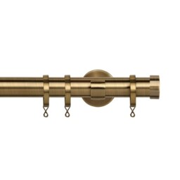 35mm Fixed Length Metal Curtain Pole Set Antique Brass End Cap Finial 70cm Bronze Bronze