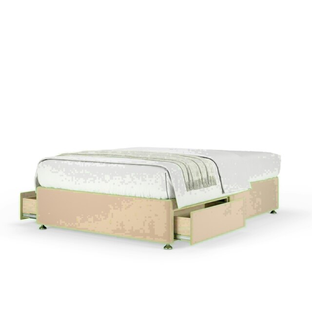 Natural Plush Velvet 2 Drawer Divan Base King Size