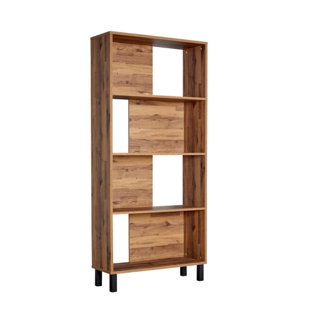 Bookcase 4 Tier Display Cabinet Unit Industrial Metal Home Living Room Furniture