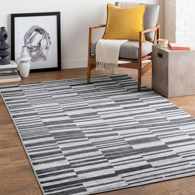 LIVABLISS Monte Carlo-Modern Graphic Rug 120 x 170 cm Black White Grey