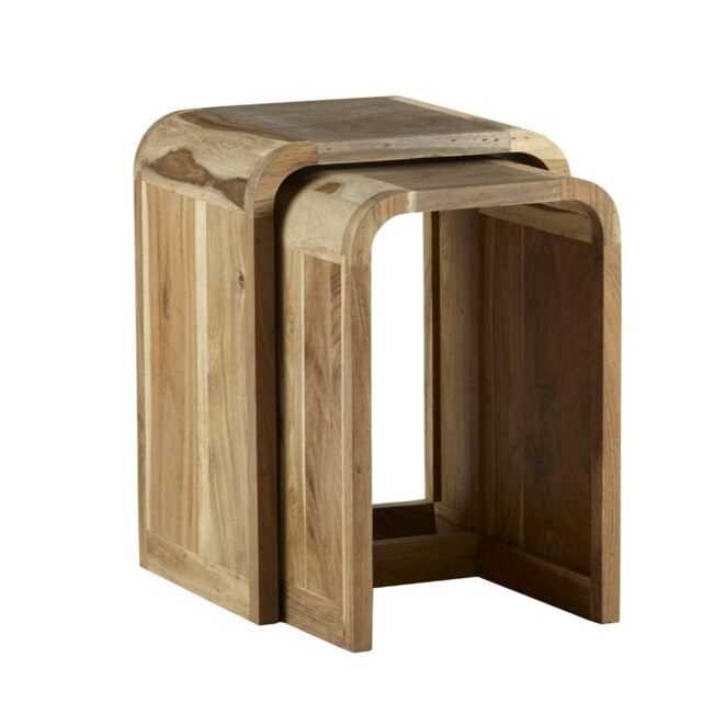 Aaron Nest of 2 Wooden Tables Brown