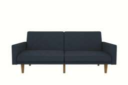 Paxson Clic Clac Sofa Bed in Navy Blue Blue NAVY BLUE LINEN Three Seater