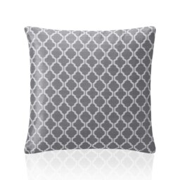 Two Tone Geometric Jacquard 45cm x 45cm Silver Cushion Set of 4 Silver White 45cm x 45cm x 10cm 4