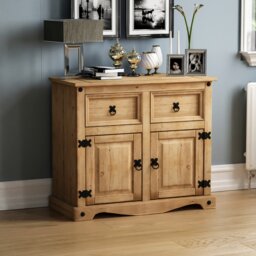 Vida Designs Corona 2 Door 2 Drawer Sideboard Buffet Cabinet, Solid Pine Wood