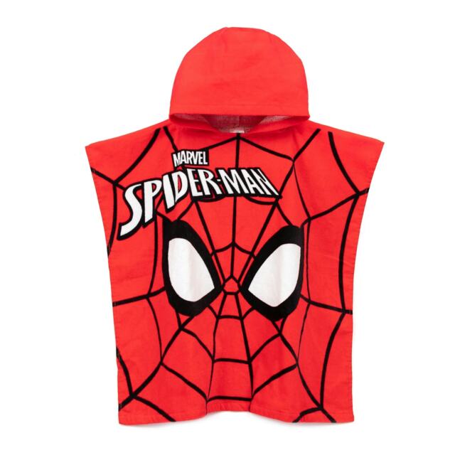 Spider-Man Childrens/Kids Hooded Towel - Red/Black/White - One Size