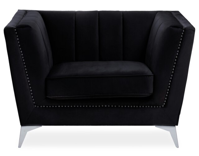 Orsina Black Velvet Chair, Comfortable Velvet Desk Chair, Backrest Velvet Armchair, Cozy Armchair