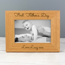 Personalised Free Text 6x4 Wooden Photo Frame Brown One Size