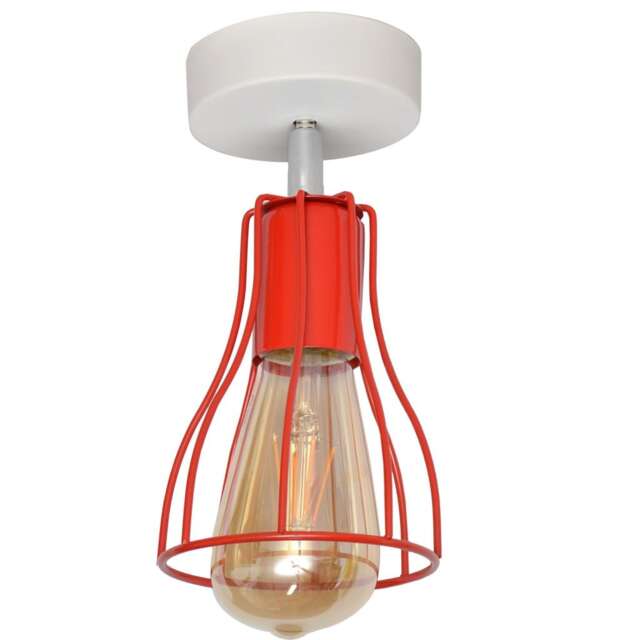Tube Semi Flush Light White, Red 10cm