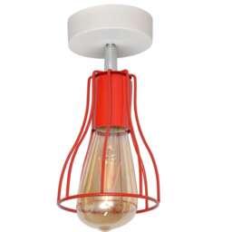 Tube Semi Flush Light White, Red 10cm