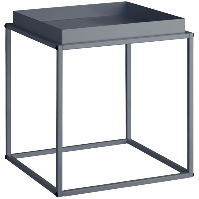 Bedside Table Cambridge - with tray-shaped shelf, 40 x 40 x 44 cm Grey dark grey 40 x 40 x 44 cm 1