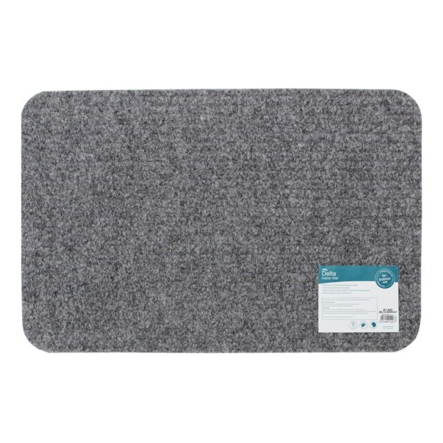 JVL Delta Indoor Door Mat, 40x60cm - Grey