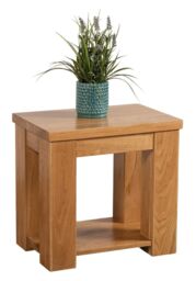 Solid Oak Lamp Table for Living Room Brown Light Oak