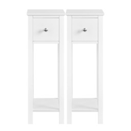 Yaheetech Set of 2 Slim Bedside Tables Minimalist Design