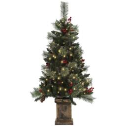 HOMCOM 1.2m Prelit Christmas Tree with 100 Warm White LED Lights and 8 Modes