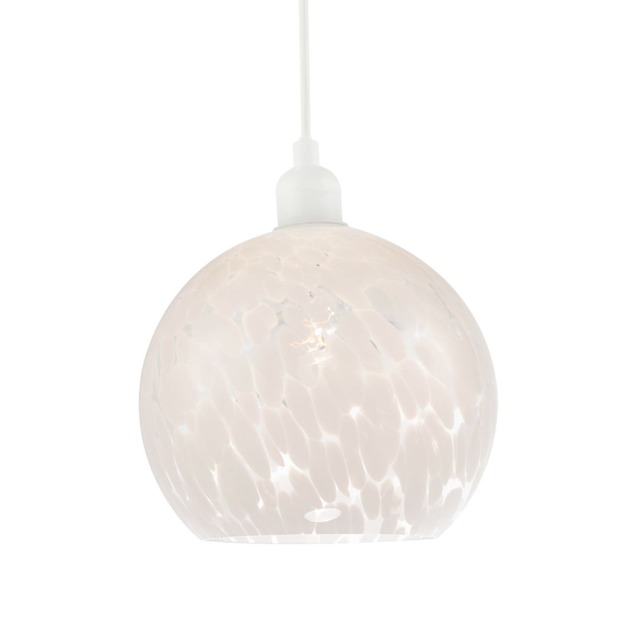 Globe Opal White Snowflake 20cm Glass Pendant Ceiling Lamp Shade