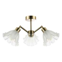 Traditional Ceiling Light Fitting with Frosted Scallop Glass Shades