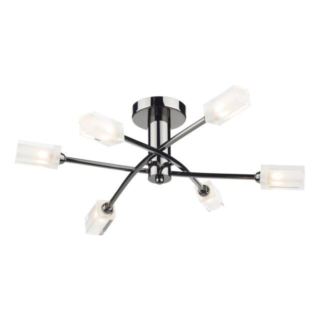 Morgan 6 Light Semi Flush Black Chrome