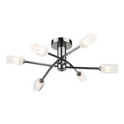 Morgan 6 Light Semi Flush Black Chrome