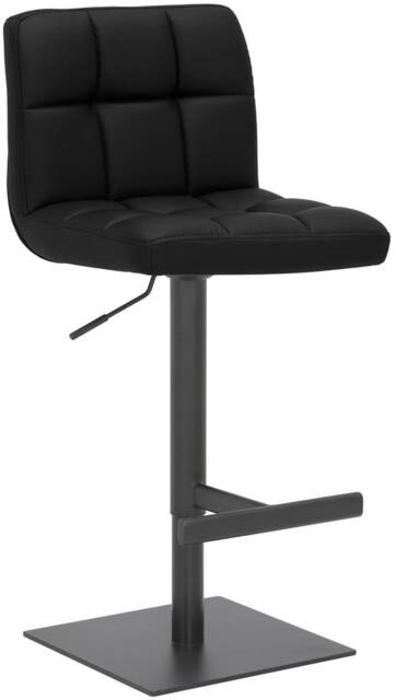 Deluxe Allegro Bar Stool, Luxury frame in Matt black with Weighted Base , Kitchen Bar Stool, Black