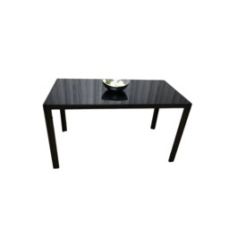 Dining Table Black Glass Kitchen Place for 4 Seats, Dining Table Only (Black H 75 x L 120 x W 70 cm) Black 1