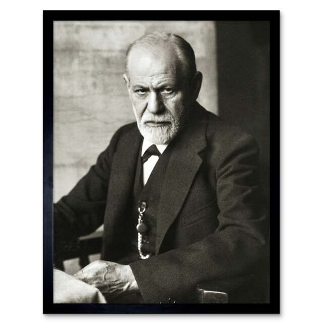 "Psychoanalyst Neurologist Sigmund Freud Photo 12x16"" Framed Wall Art Print"