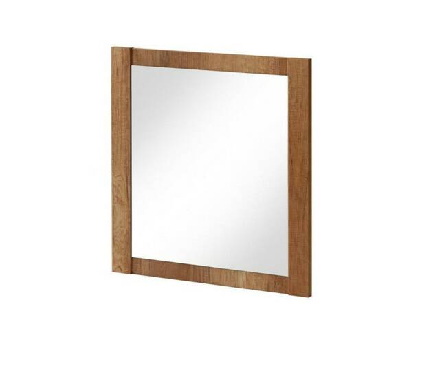 Bathroom Mirror 800mm Wall Mounted Square 80cm Oak Effect Frame Oak Classic
