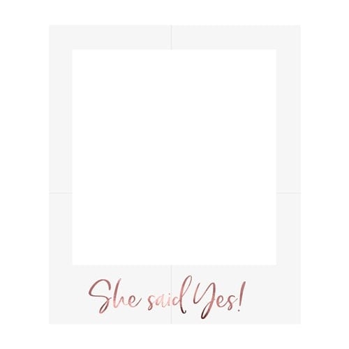 She Said Yes White & Rose Gold Hen Party Selfie Frame Photo Prop