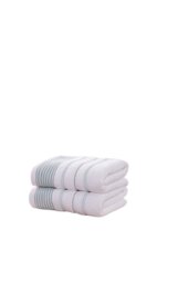 Dakota Cotton Towels Striped Luxury Soft Quick Dry Absorbent Green Bath sheet 1