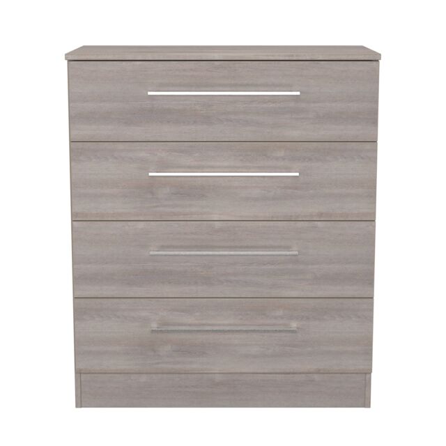 Gloucester 4 Drawer Chest of Drawers in Grey Oak (Ready Assembled) Grey Grey Oak