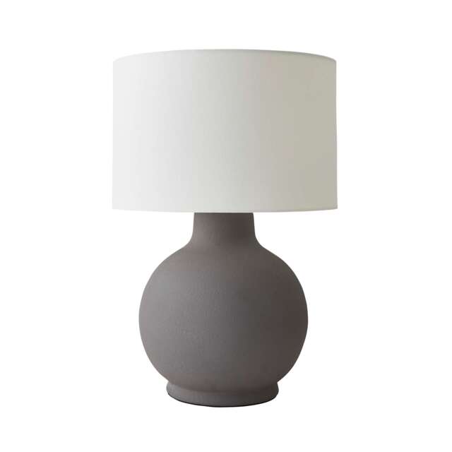 ValueLights Blair Grey Hand Finished Ceramic Stonewear Table Lamp Grey