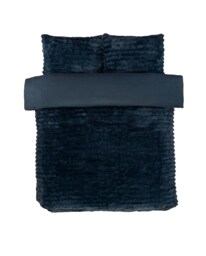 Chunky Ribbed Fur Polyester Duvet Cover Set with Pillowcase Grey Charcoal Single 1