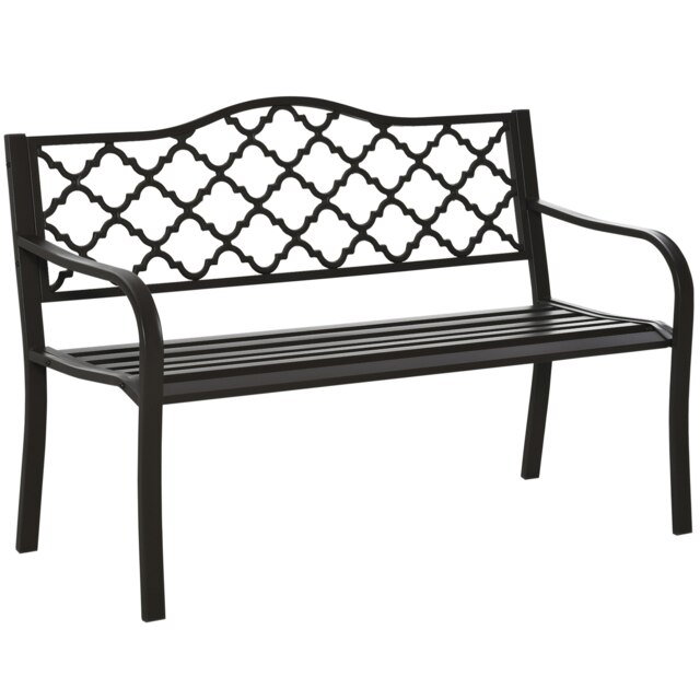 Outsunny Outdoor Garden Bench 2 Seater Patio Porch Loveseat Brown