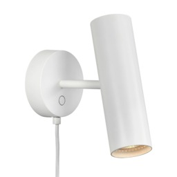 Nordlux Mib Indoor Wall Light White Metal Sensor GU10 Adjustable Head - Plug In or Mains Powered , IP20