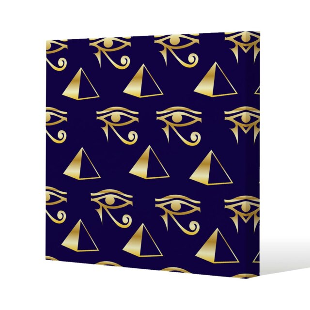 Gold Pyramid & Eye Of Horus (Canvas Print) Cream