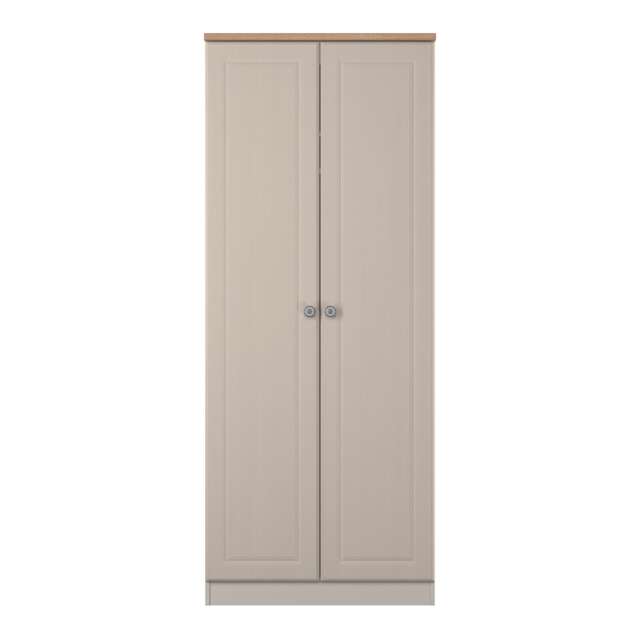 Surrey Double Wardrobe in Kashmir Ash & Bardolino Oak (Ready Assembled) Cream Kashmir Ash & Bardolino Oak