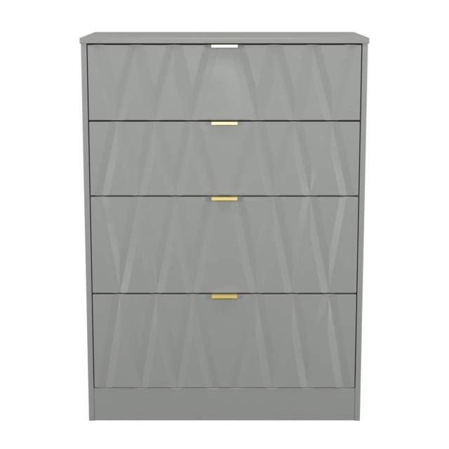 Washington 4 Drawer Deep Chest of Drawers in Dusk Grey (Ready Assembled) Grey Dusk Grey